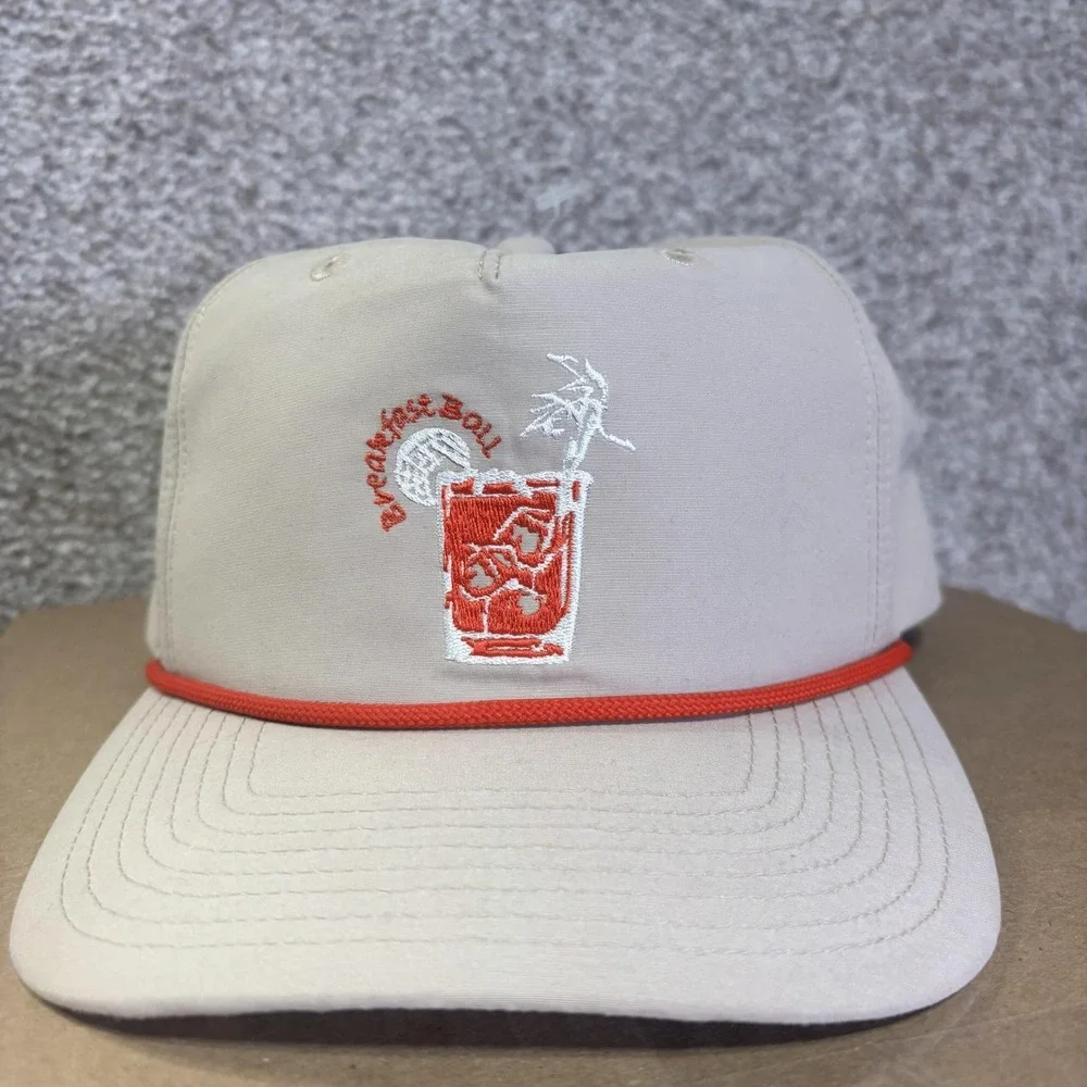 Swannies Golf Breakfast Ball Hat Cap Snap Back Mens One Size Beige Rope